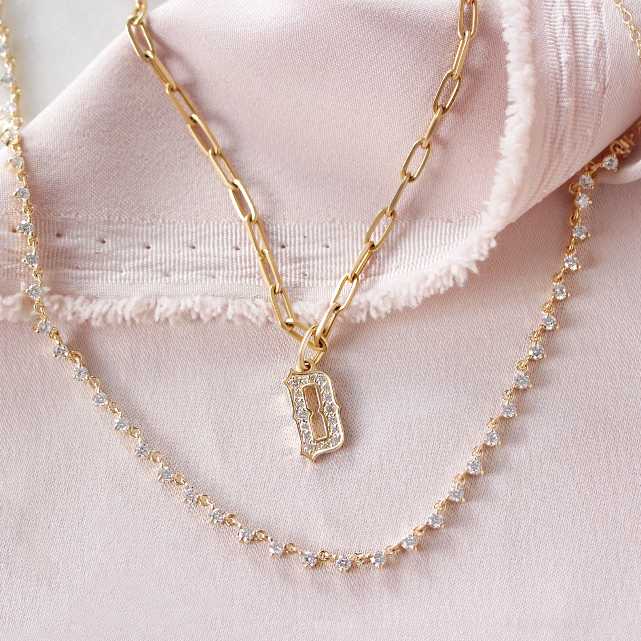 Large Diamond Initial Pave Charm