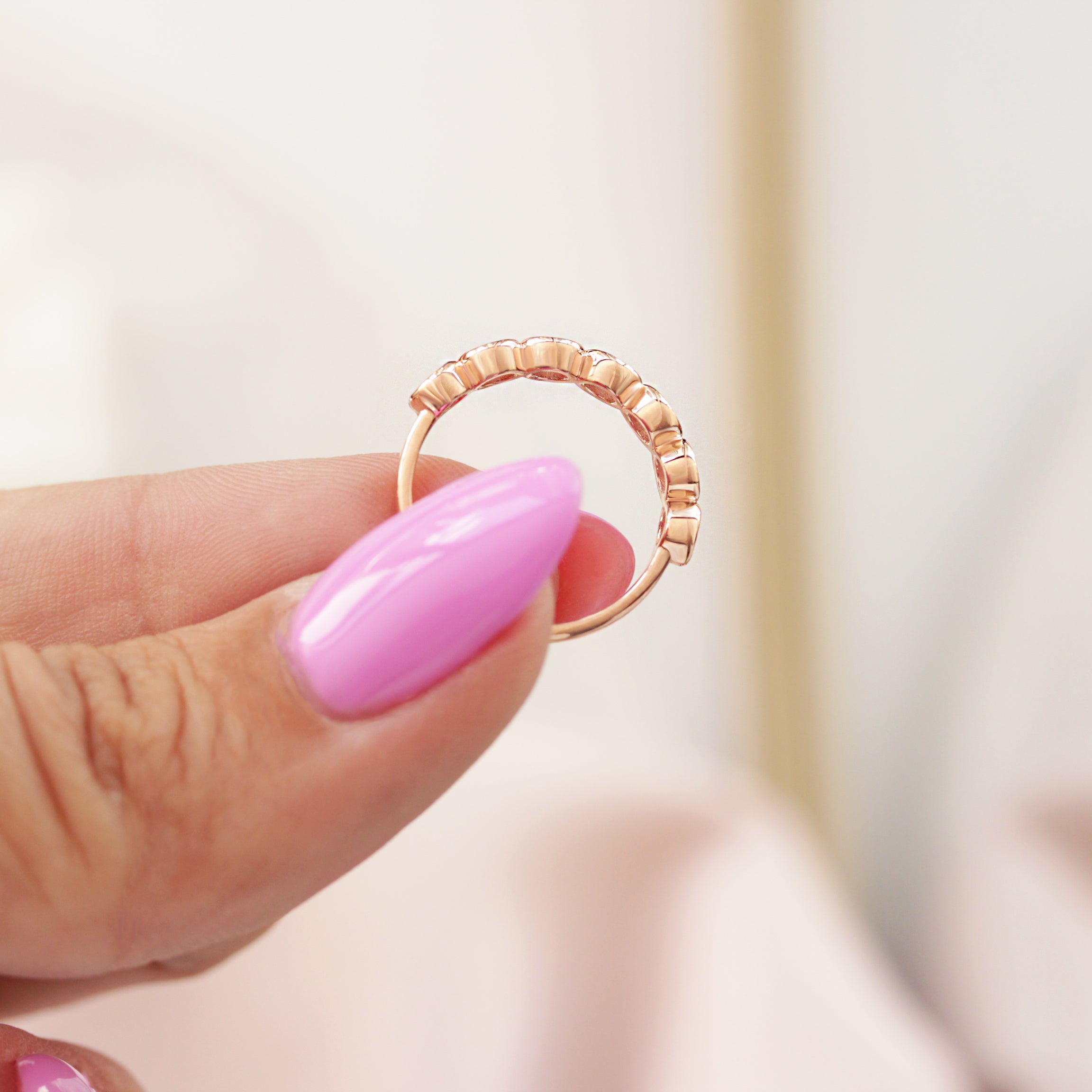 half eternity bezet setting rose gold ten points 4mm wide