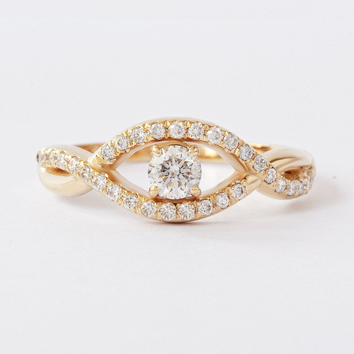 Evil Eye Round Diamond Ring Basic