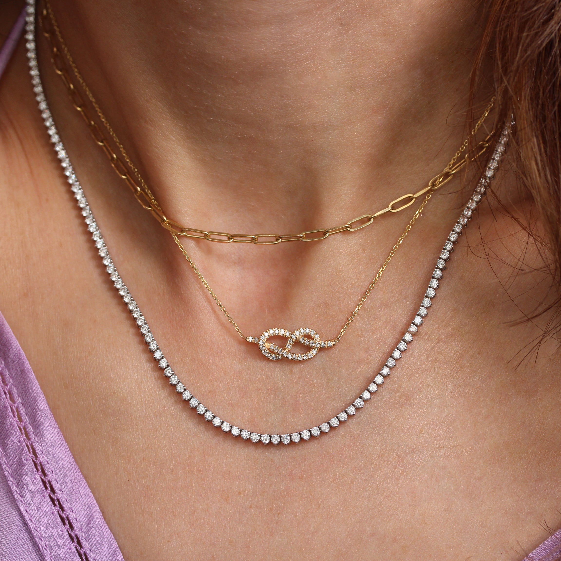 Small Infinity Knot Diamond Necklace