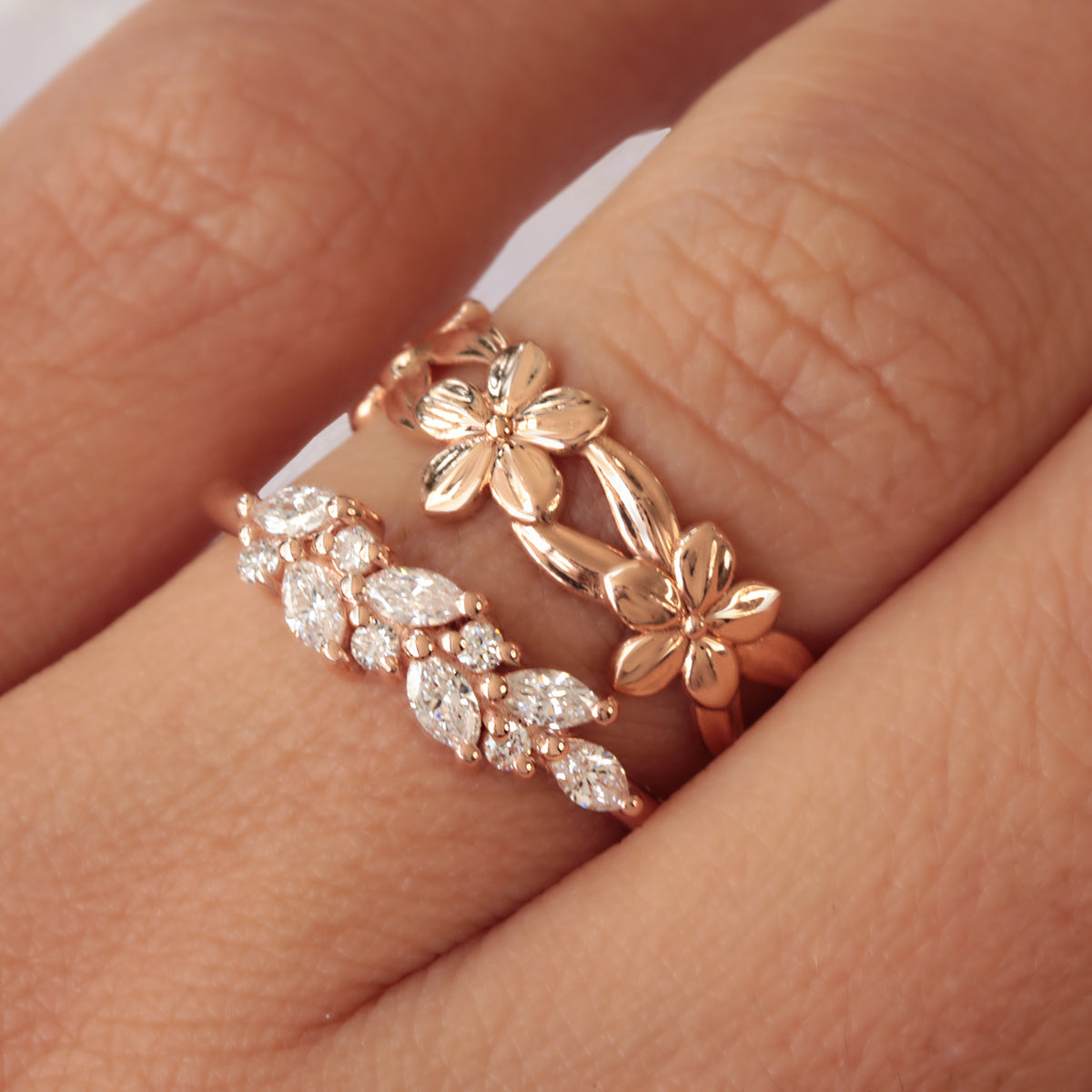 Unique Half Eternity diamond wedding ring