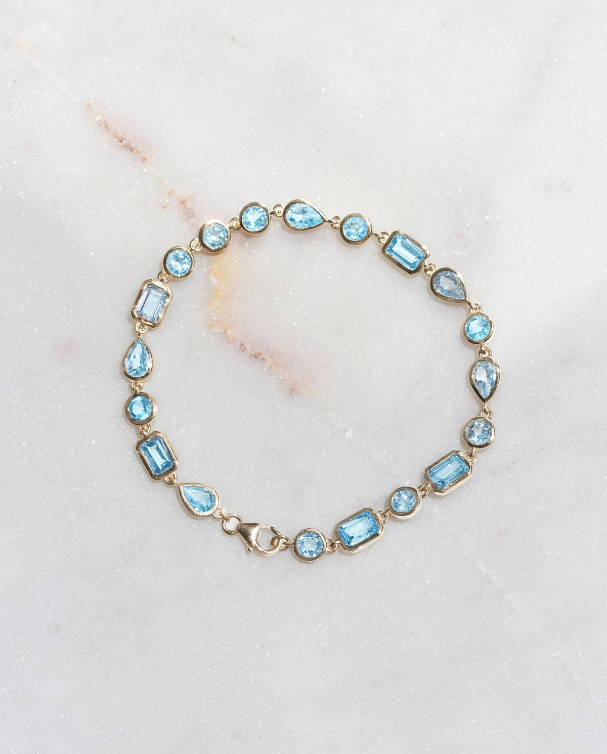 Multi Shape Bezel Set Topaz Bracelet