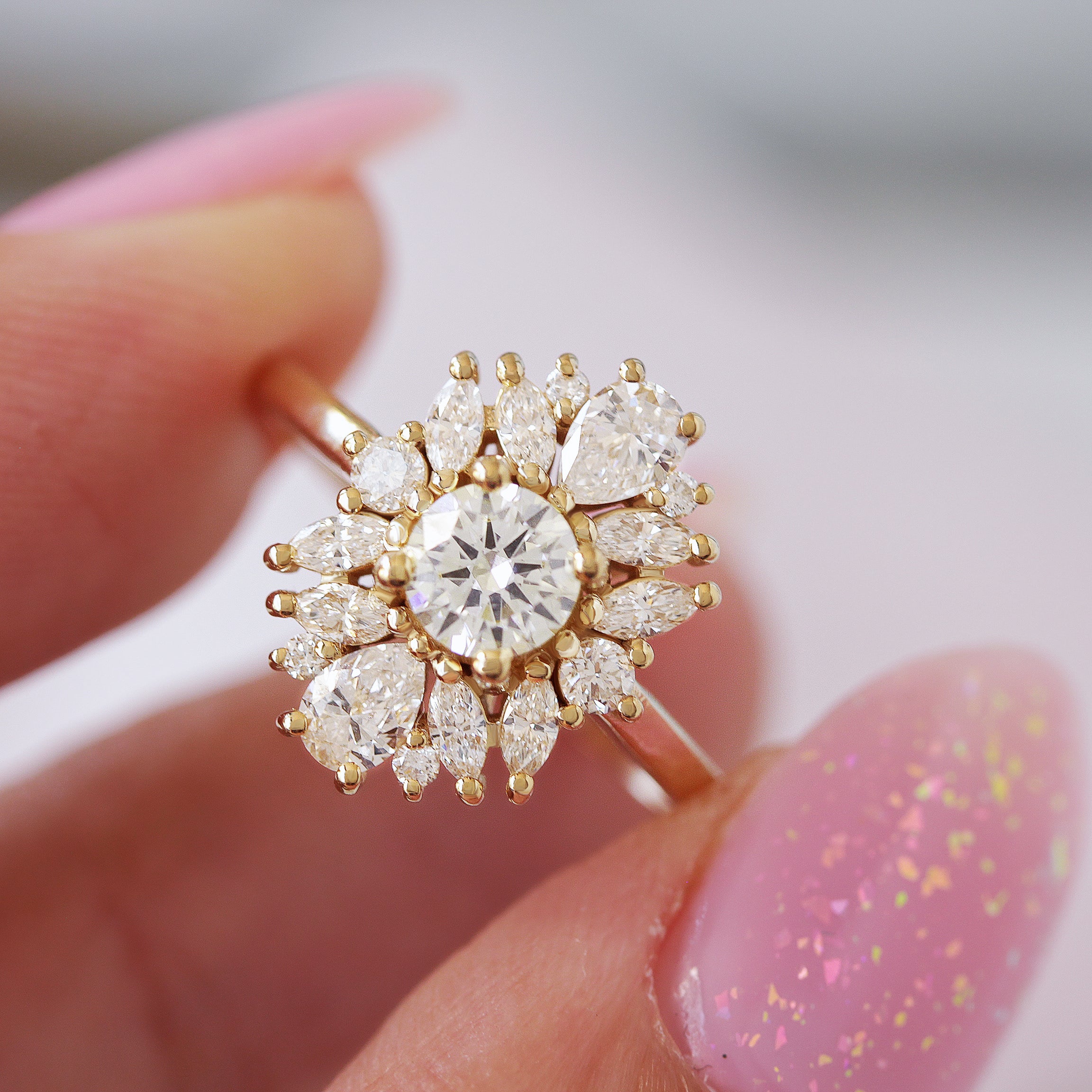 Unique Diamond Engagement Ring, "Odisea"