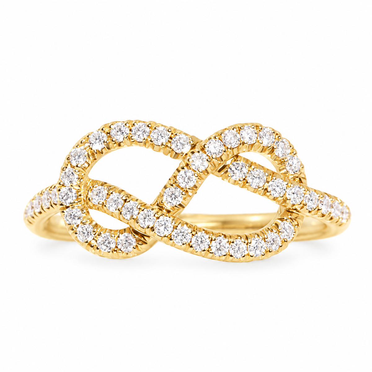 original infinity knot diamond ring yellow gold 