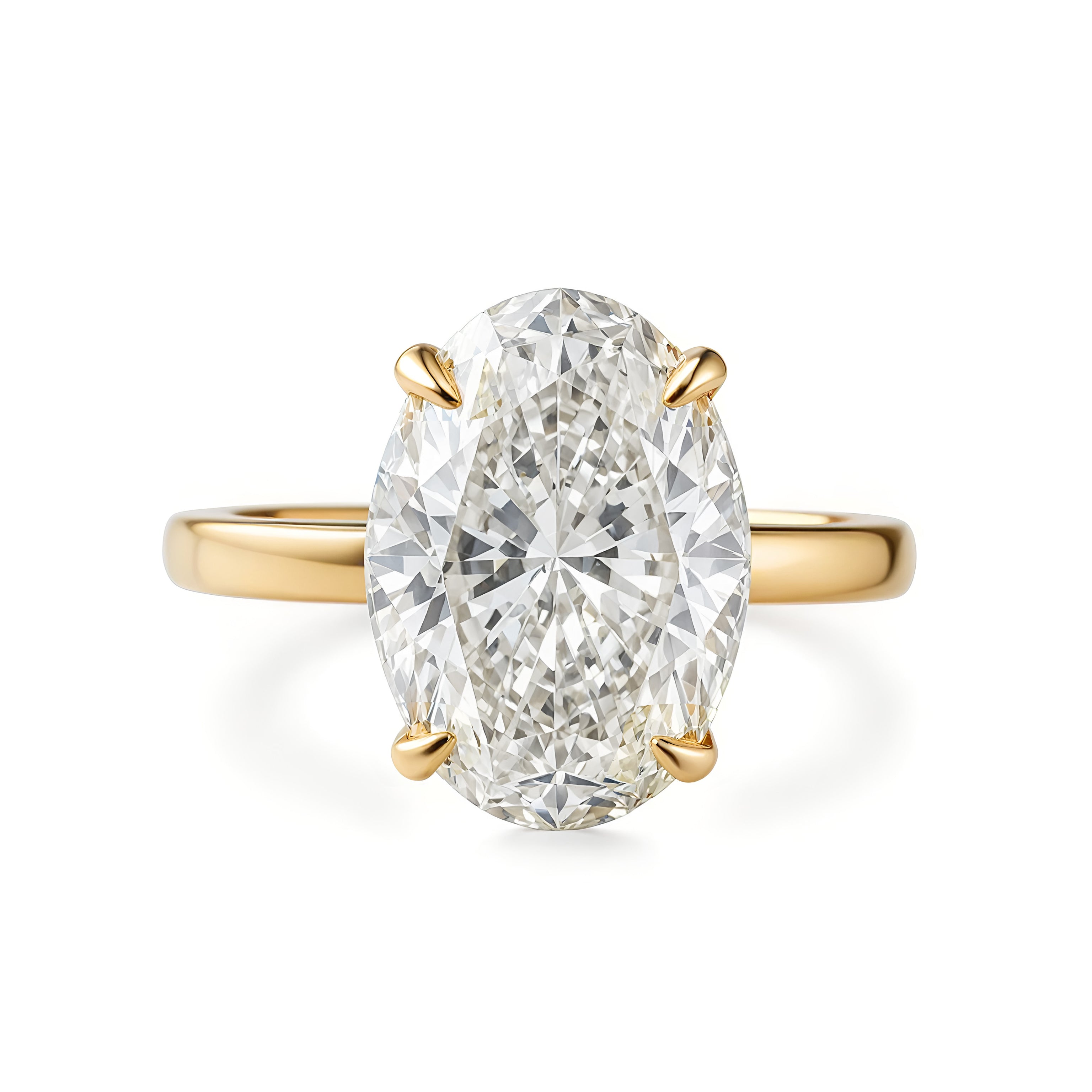 5ct oval diamond solitaire yellow gold 
