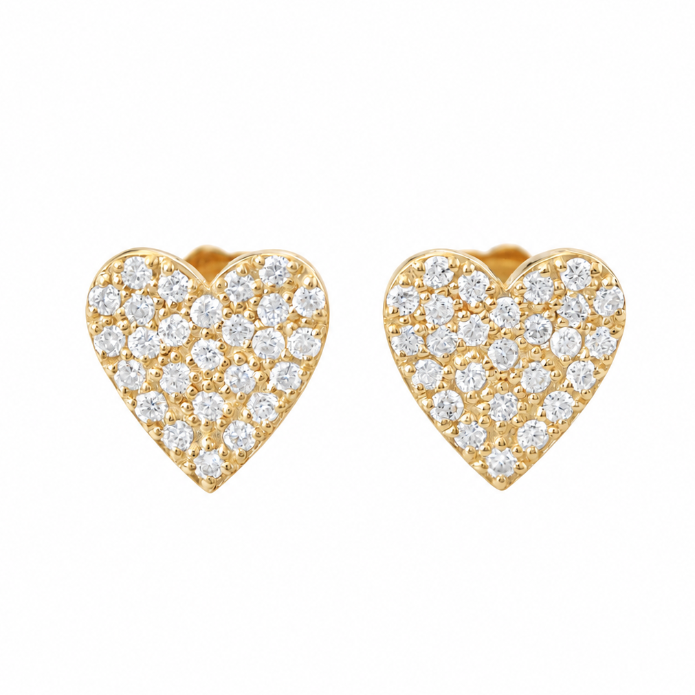 heart diamond stud earrings
yellow gold
