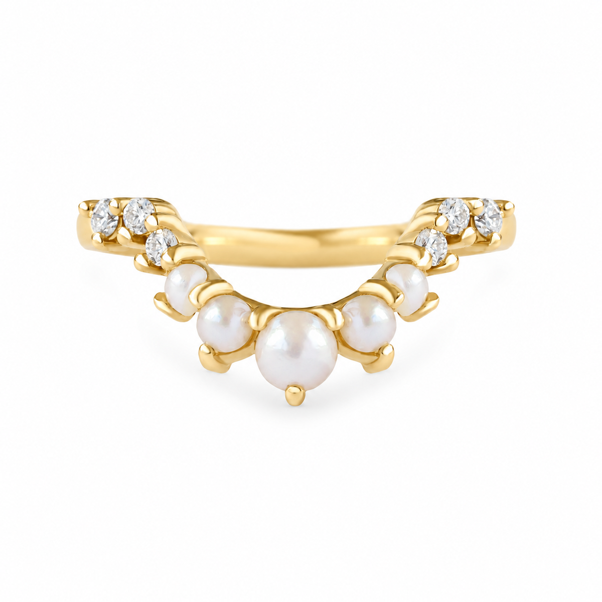 Pearl and Diamonds Vintage Nesting Ring