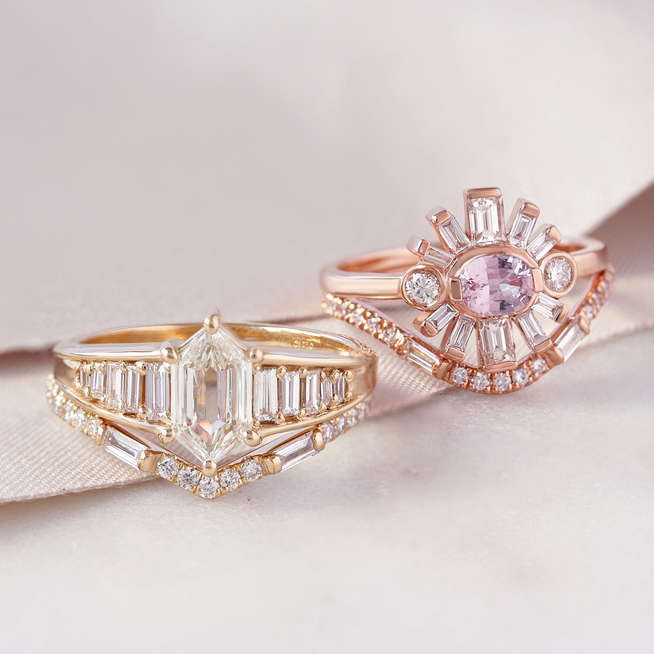 טבעת נישואין יהלום בגט U Curve