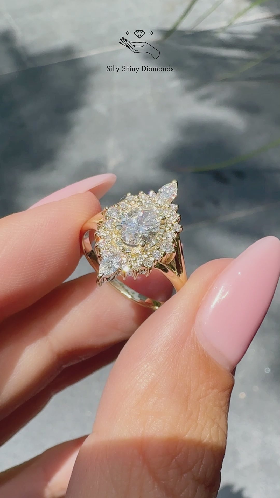 The Starlight Oval Diamond Engagement Ring, oval diamond, star engagement ring, celestial ring, vintage inspired, victorian