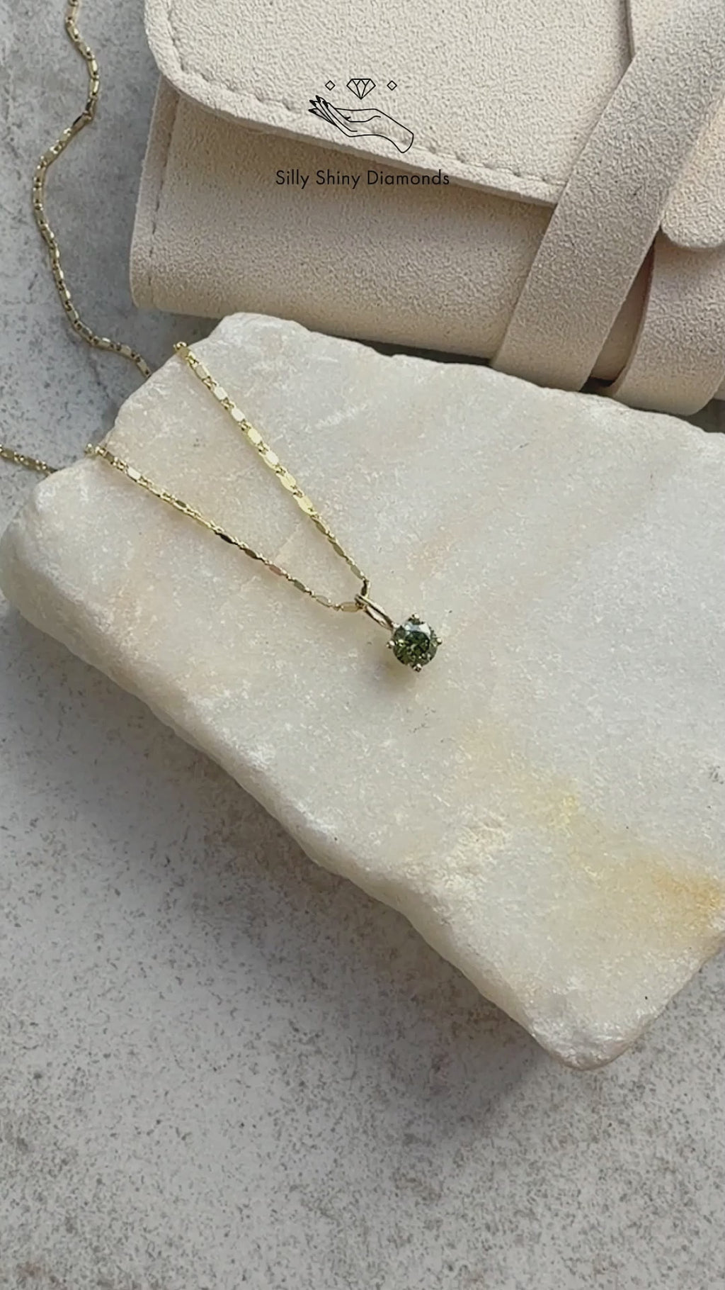 0.30CT Green Lab Diamond Round Charm, charm, pendant, necklace, green, green lab diamond, round.