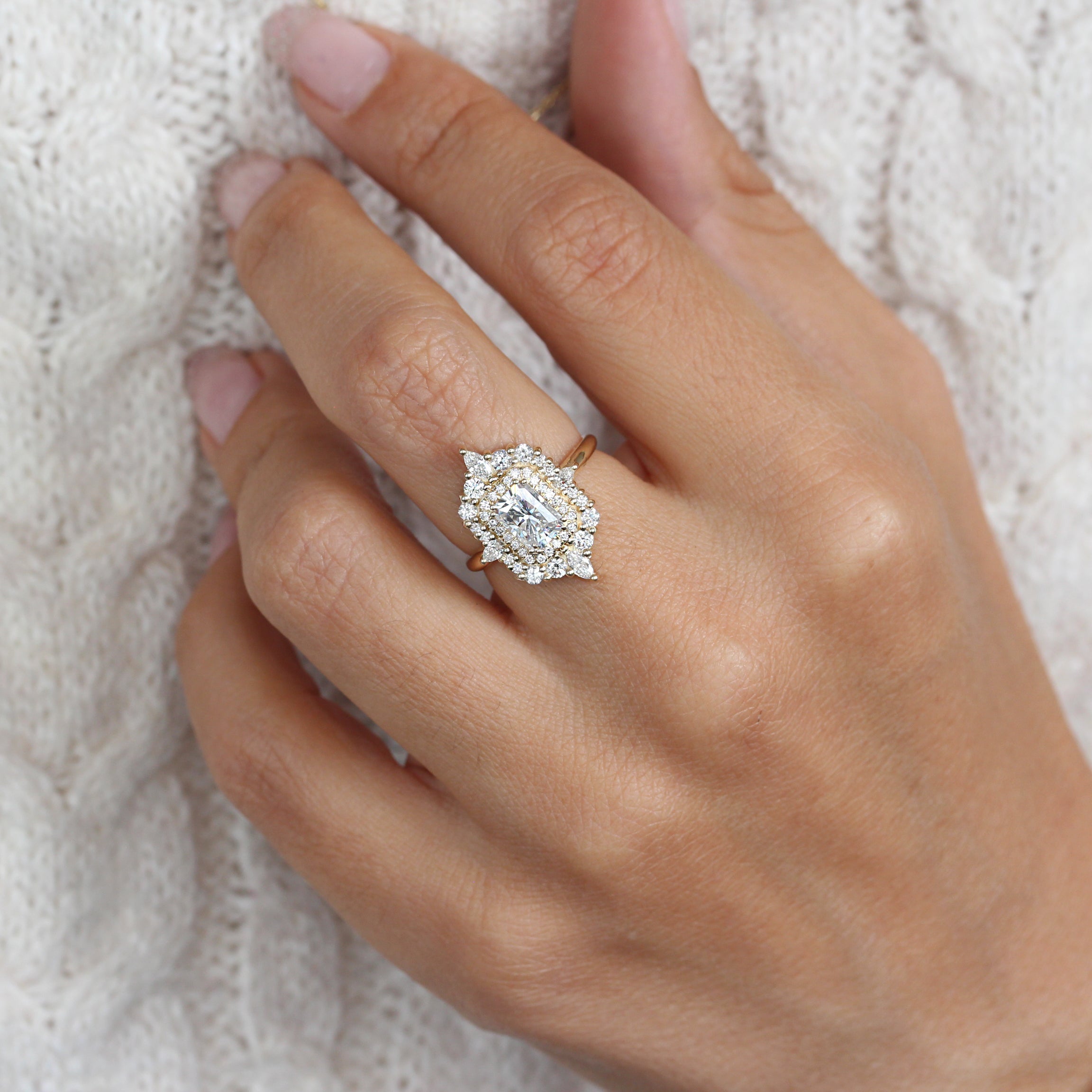 Radiant Cut Double Halo Diamond Engagement Ring "Andy”