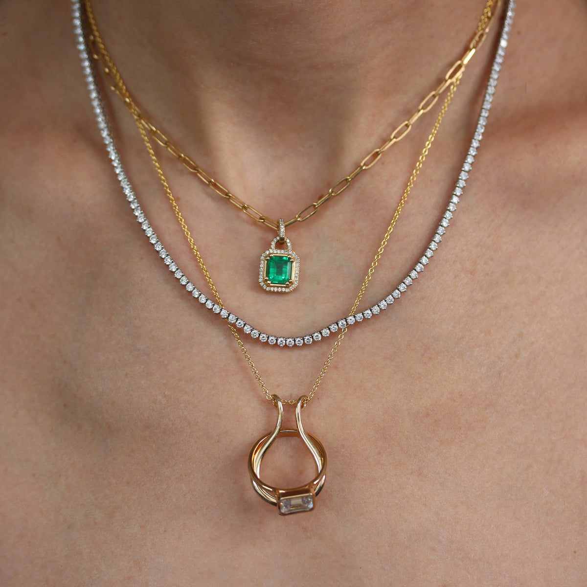 Ring Holder Gold Pendant Necklace