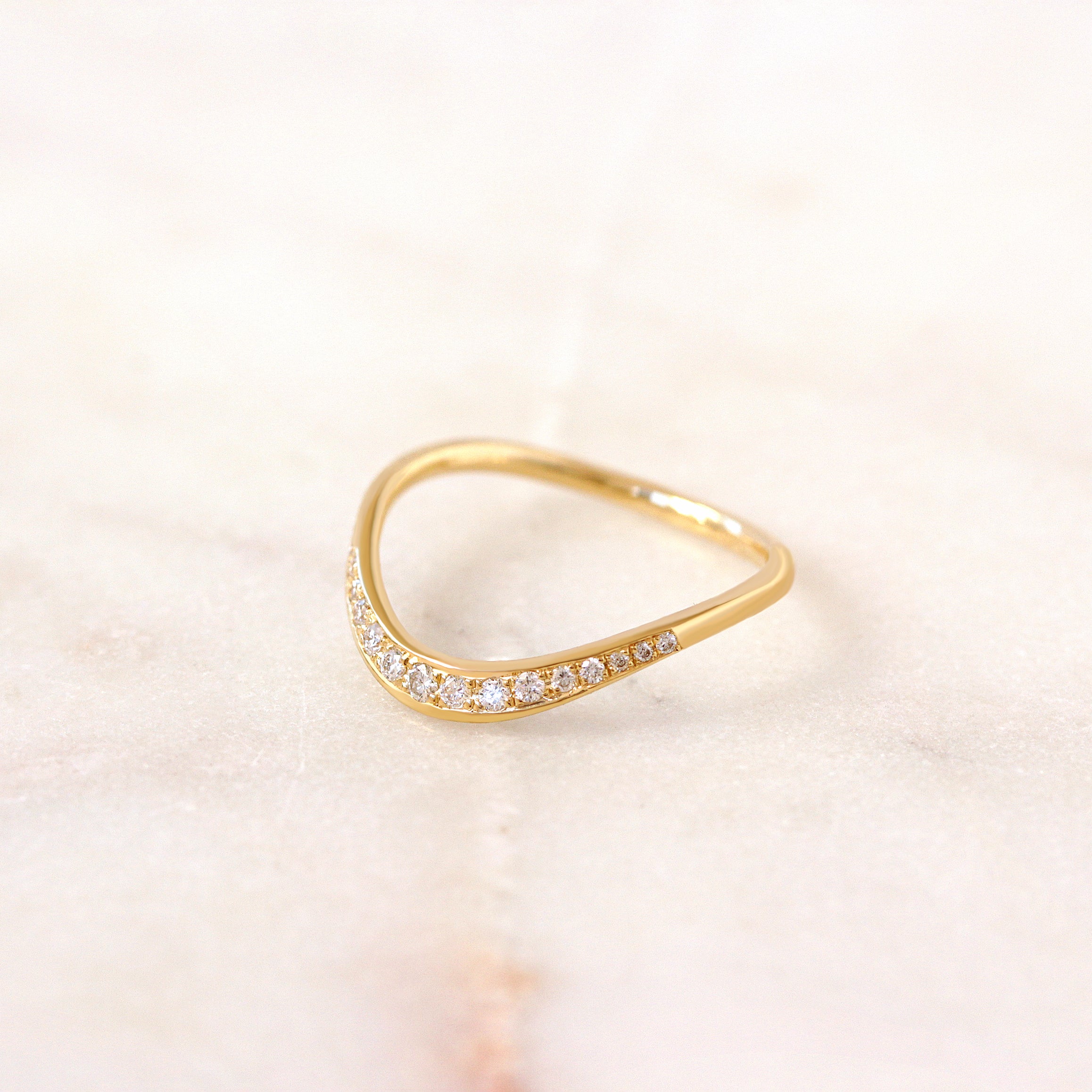 Round Curve Band Stacking Ring, Nesting Ring U Shape Wedding Ring - Kyle