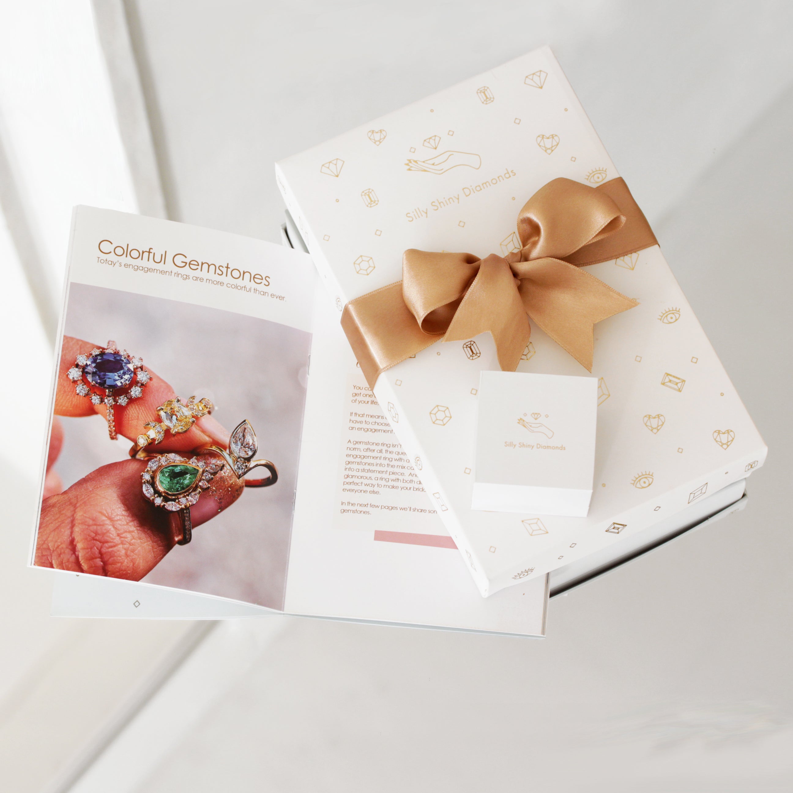 Blue sapphire & Diamonds Engagement Rings set, Candy pop + Artemis