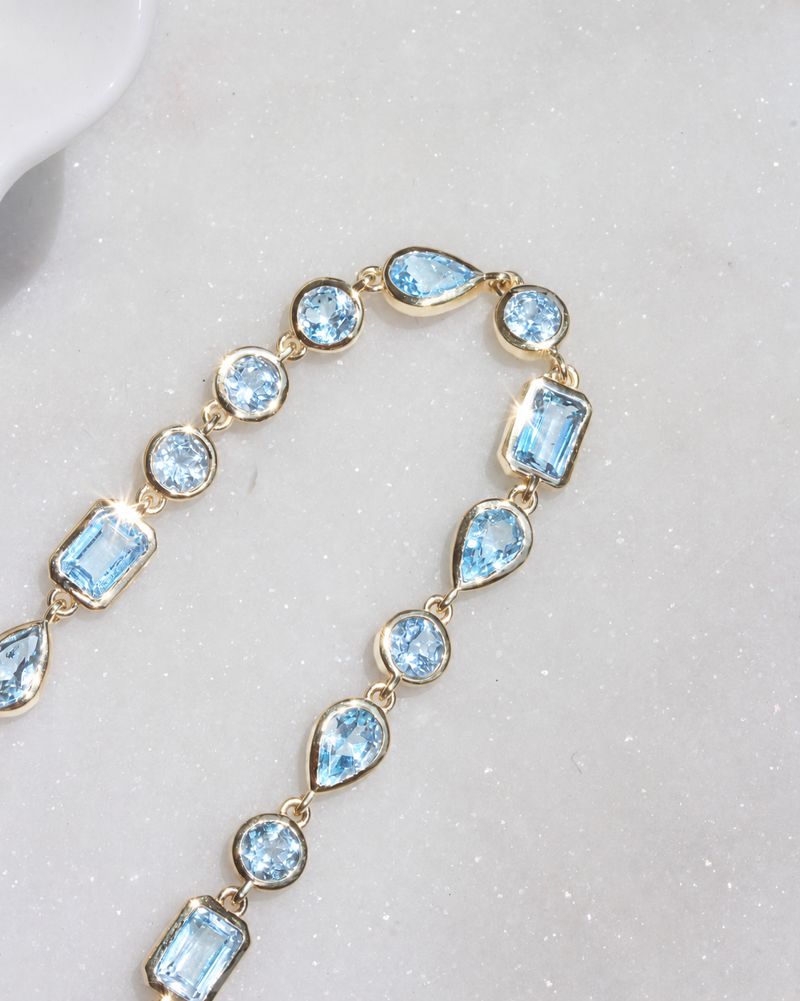 Multi Shape Bezel Set Topaz Bracelet