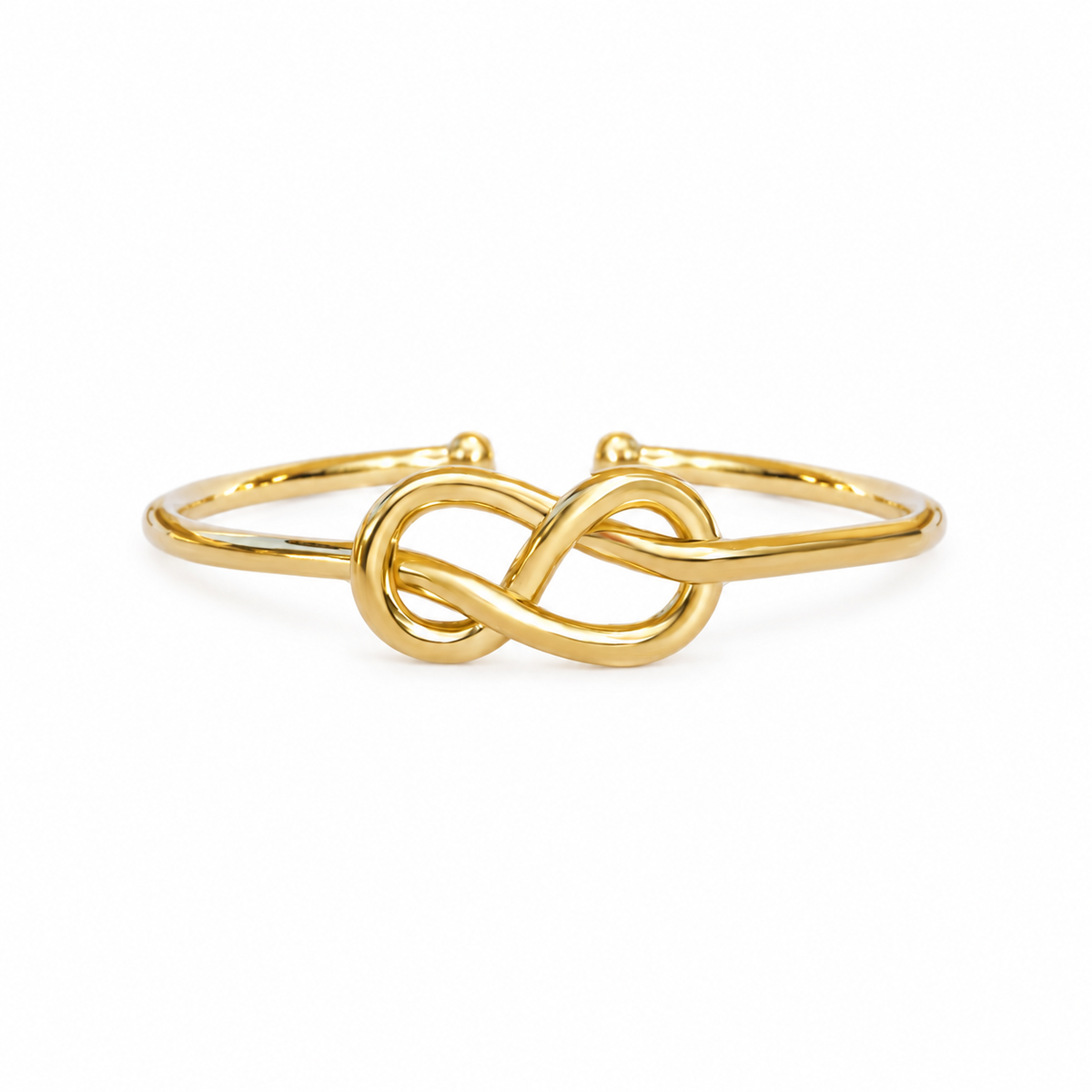 Large Infinity Knot Gold Cuff Bangle