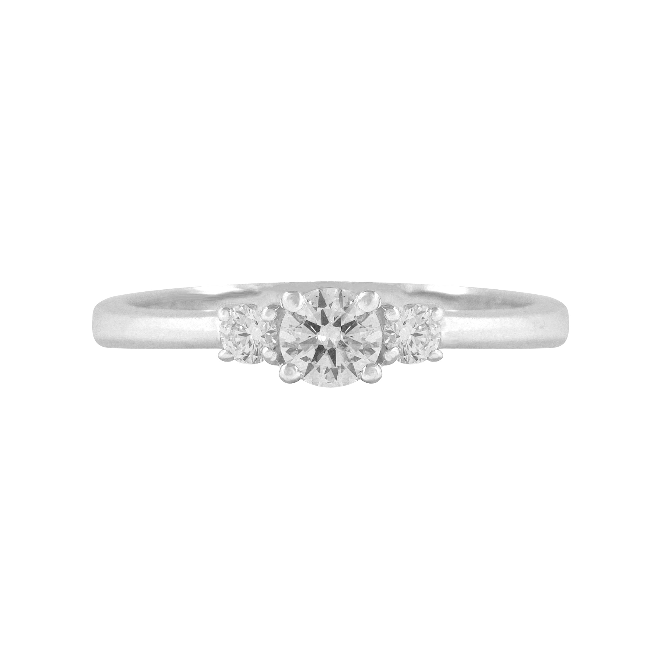 Three Stone Round Diamond Engagement Ring Basic