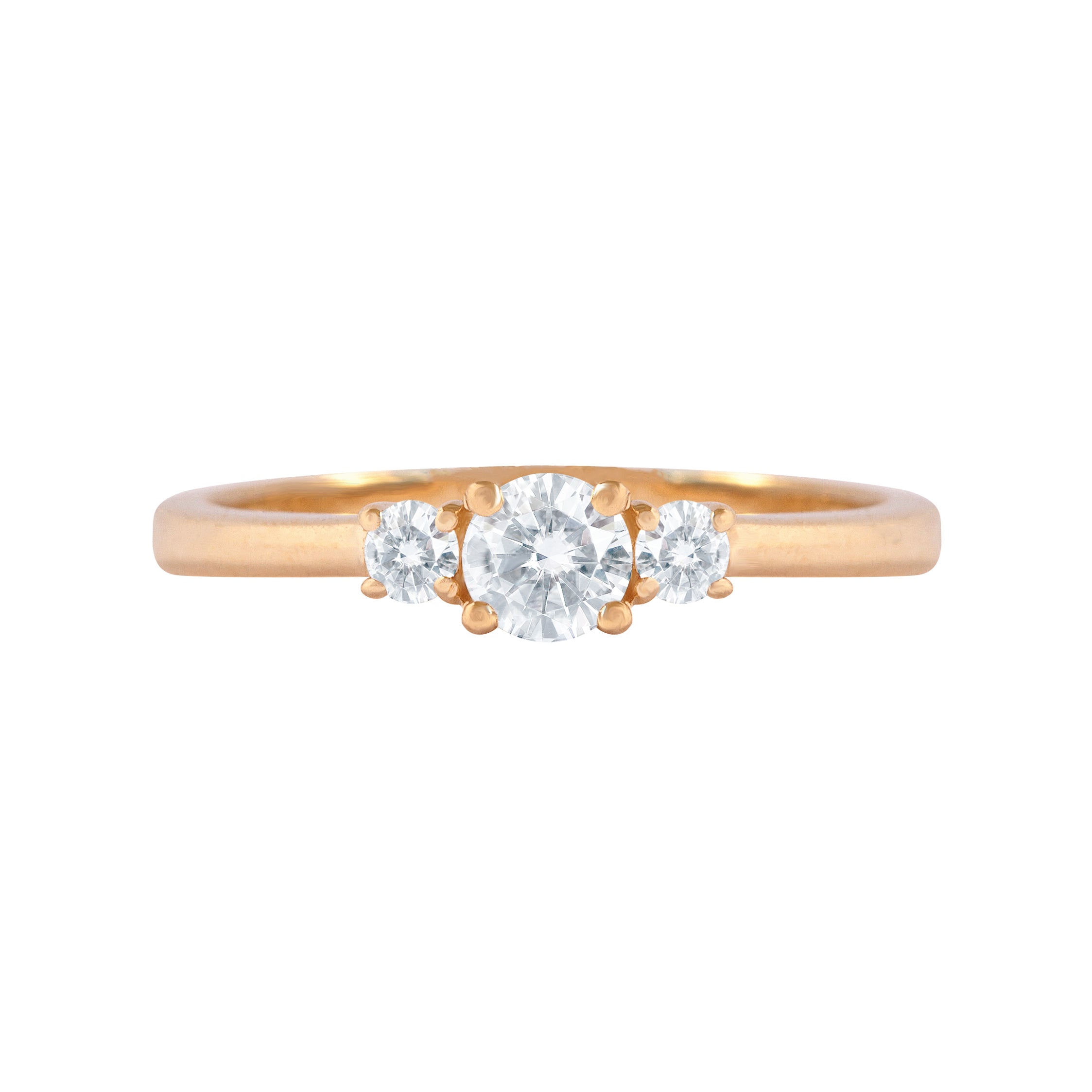 Three Stone Round Diamond Engagement Ring Basic