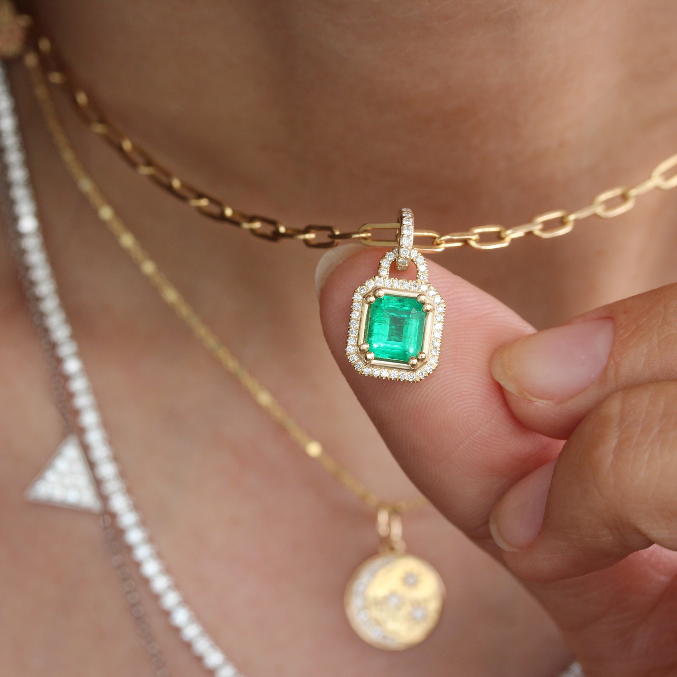 Buy Zircon Carabiner Necklace, Lock Necklace, Half Pearl Half Chain Necklace,  Gold Paper Clip Chain Necklace, Pearl Chain Necklace Online in India - Etsy