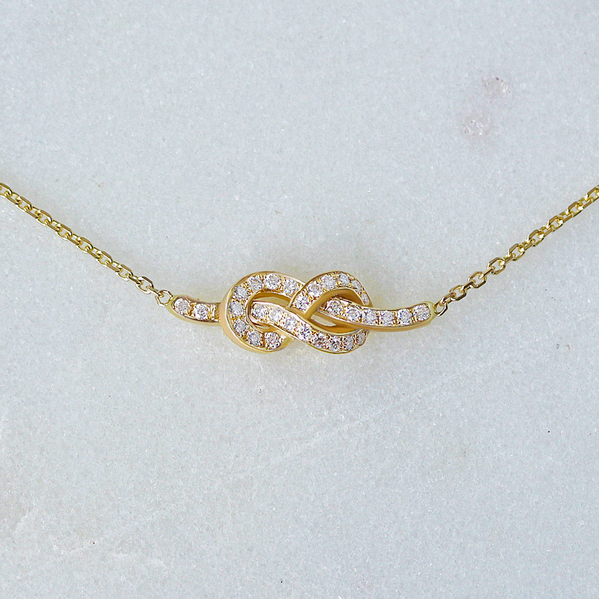Petite Infinity Love Knot Diamond Chocker Necklace