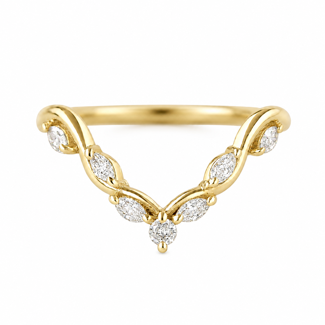 Wavy Chevron V Nesting Ring - Nora ♥