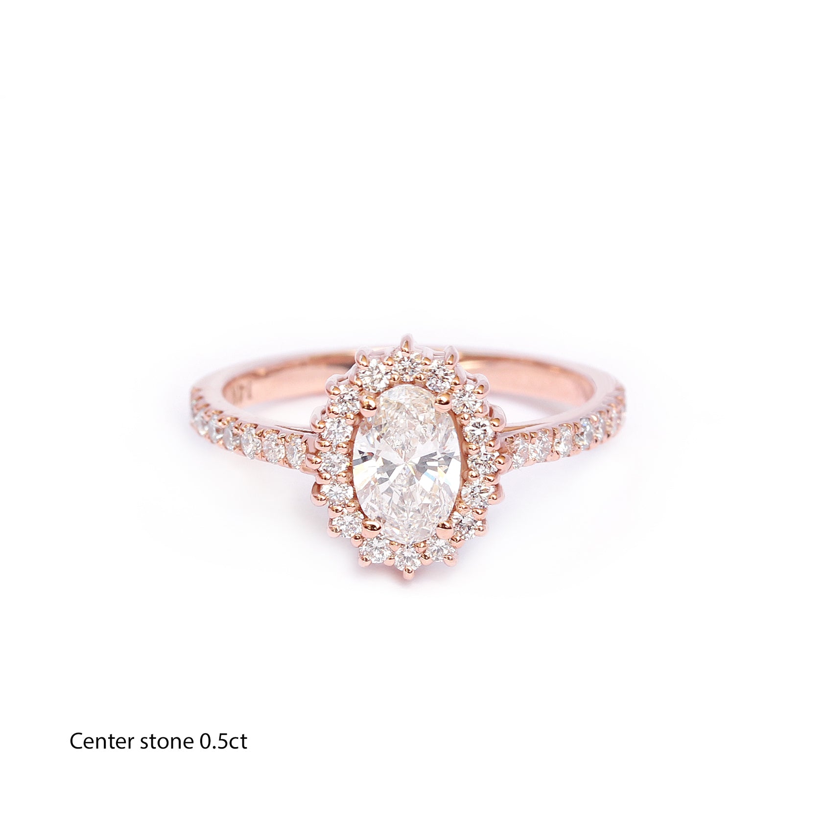 Oval Diamond Halo Engagement ring "Nia" ♥
