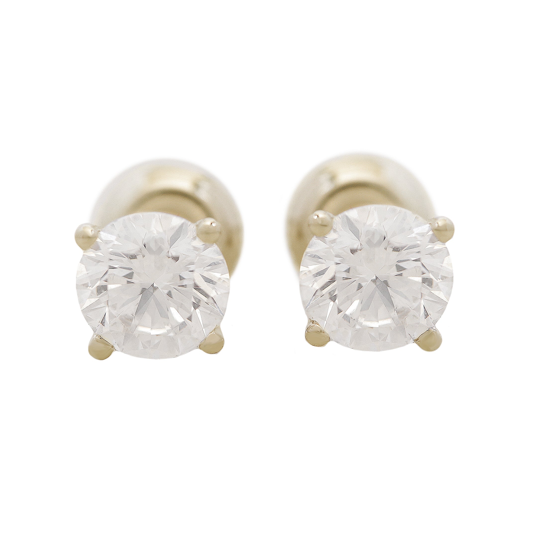 Round Diamond Minimalist Stud Earrings