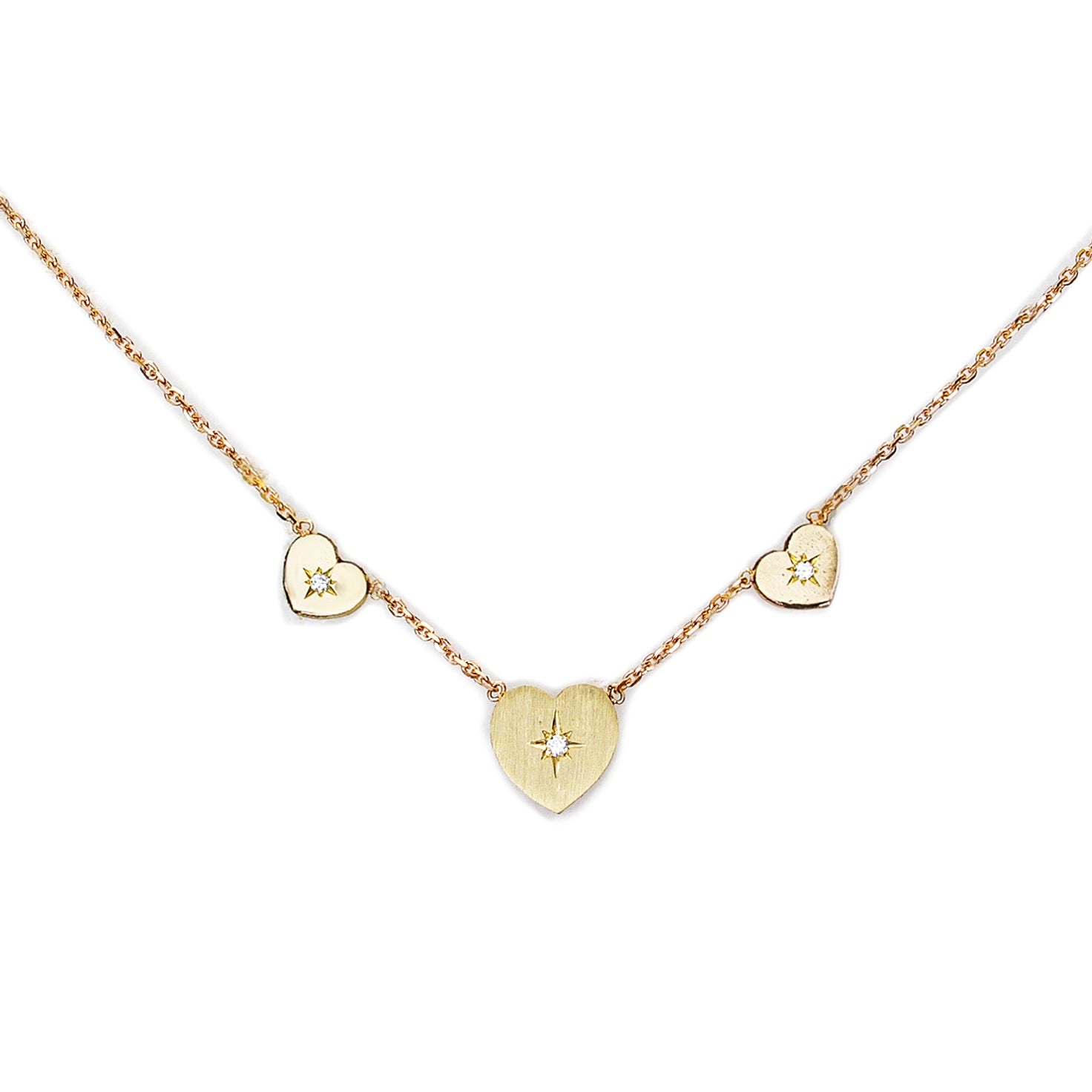 Three Hearts Gold Necklace