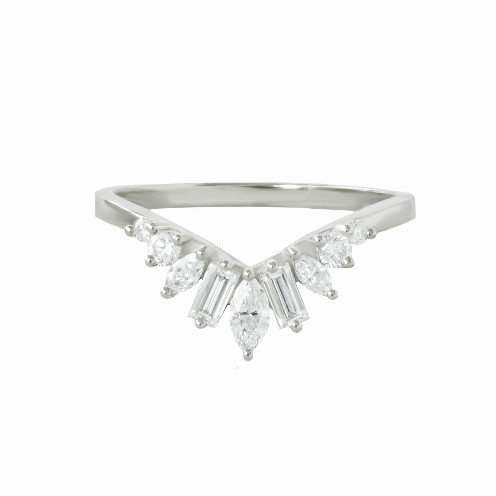 Art Deco Diamond Nesting Wedding Ring - Ally V