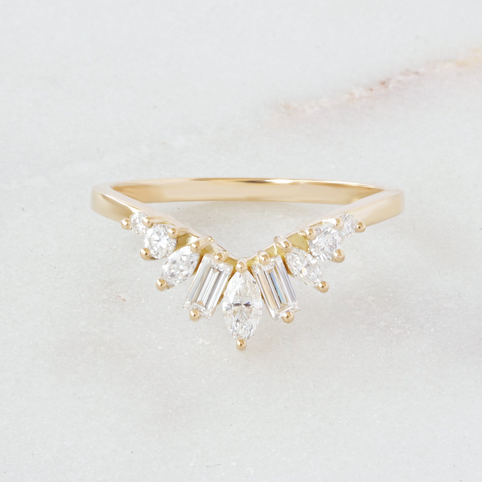 Art Deco Diamond Nesting Wedding Ring - Ally V