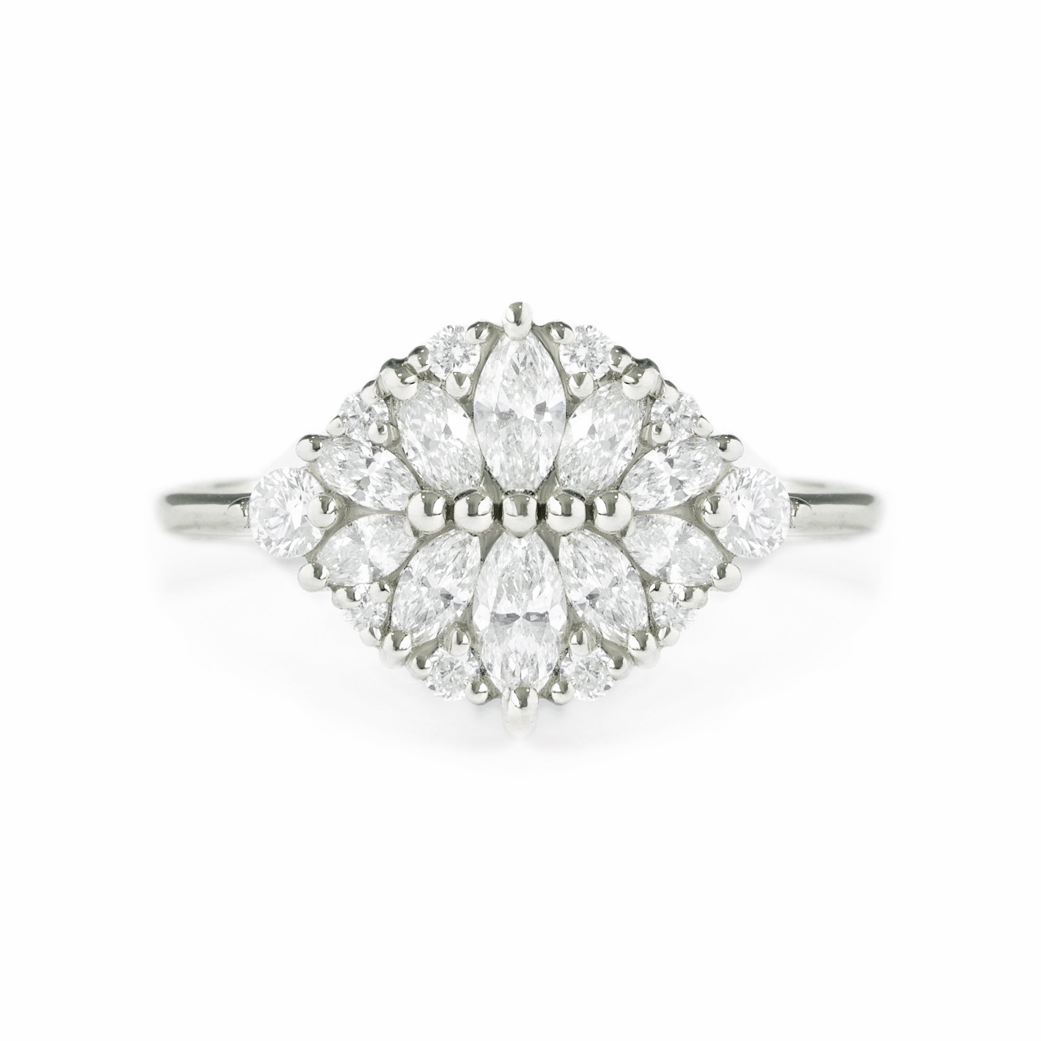 Cluster Marquise Diamond Alternative Engagement Ring - Reflections ♥