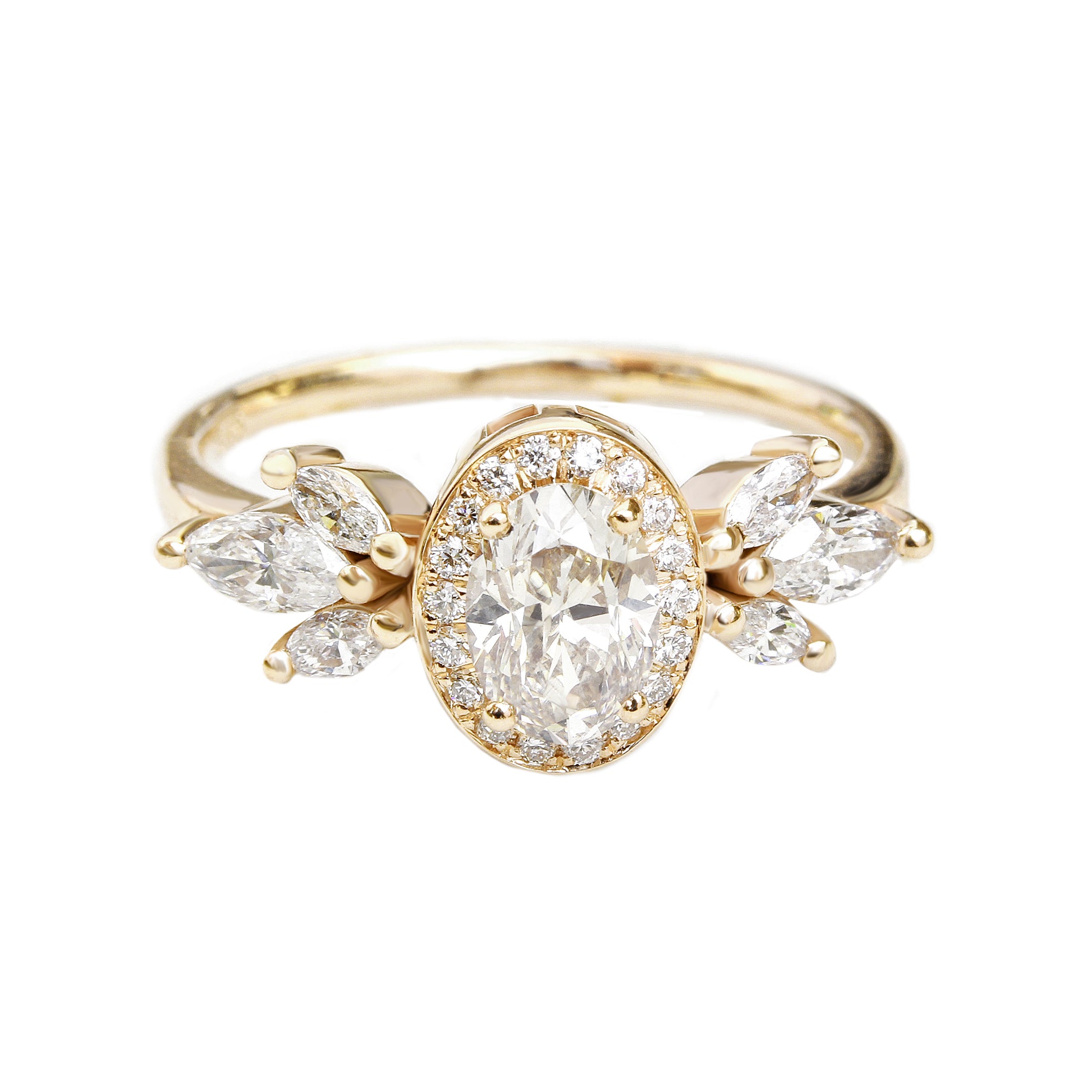 Oval Diamond 1.30ct Unique Engagement Ring, "Athena" & Two Athena's Crowns ♥
