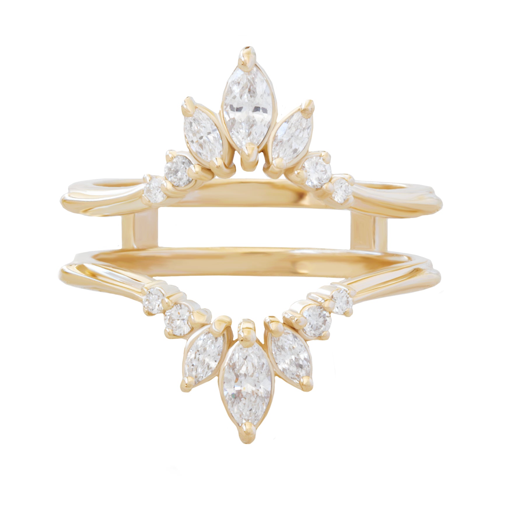 MODERN BRIDE Womens 1/ CT. T.W. Mined White Diamond 10K Gold Wedding Ring  Guard | Hamilton Place