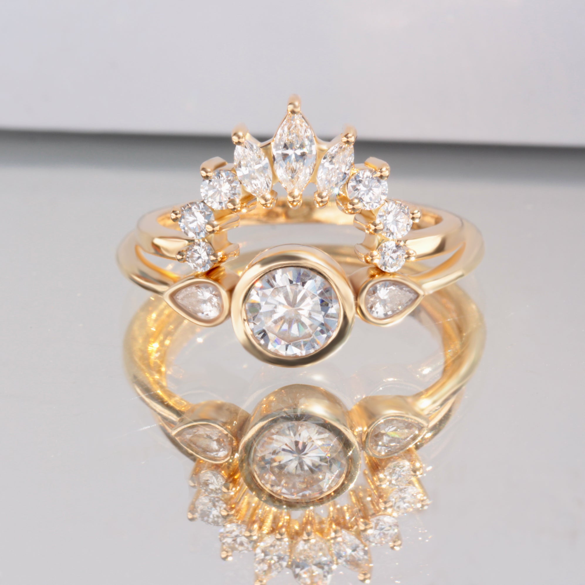 Art Deco Wedding Nesting Ring - Tessa ♥