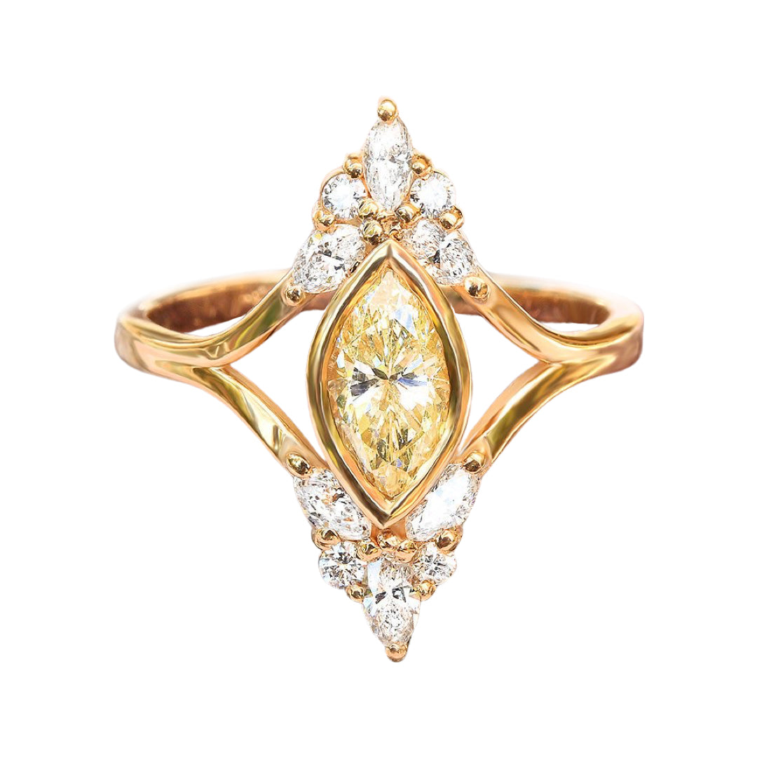 Marquise Diamond Unique Engagement Ring - "Audrey" ♥