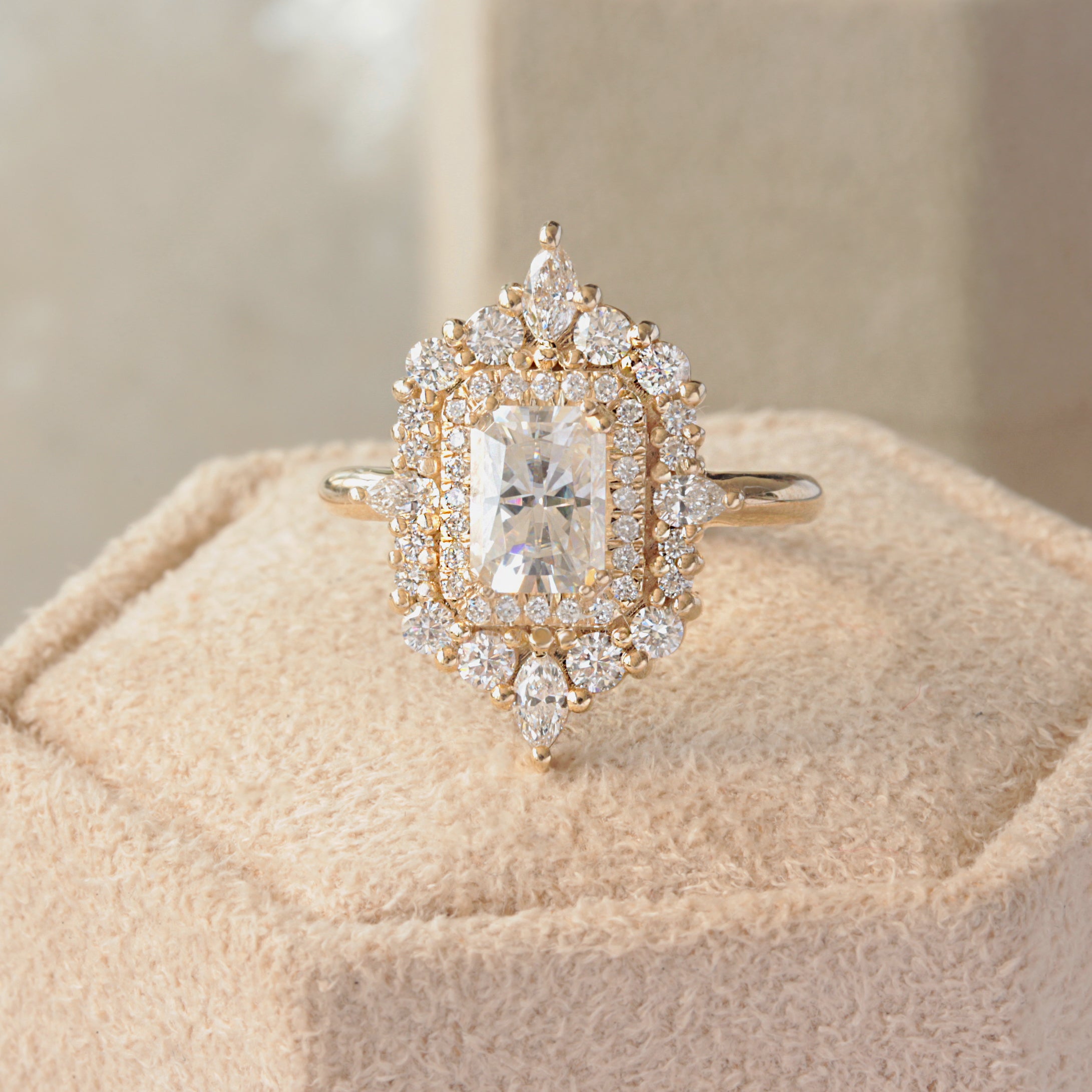 Radiant Cut Double Halo Diamond Engagement Ring "Andy”