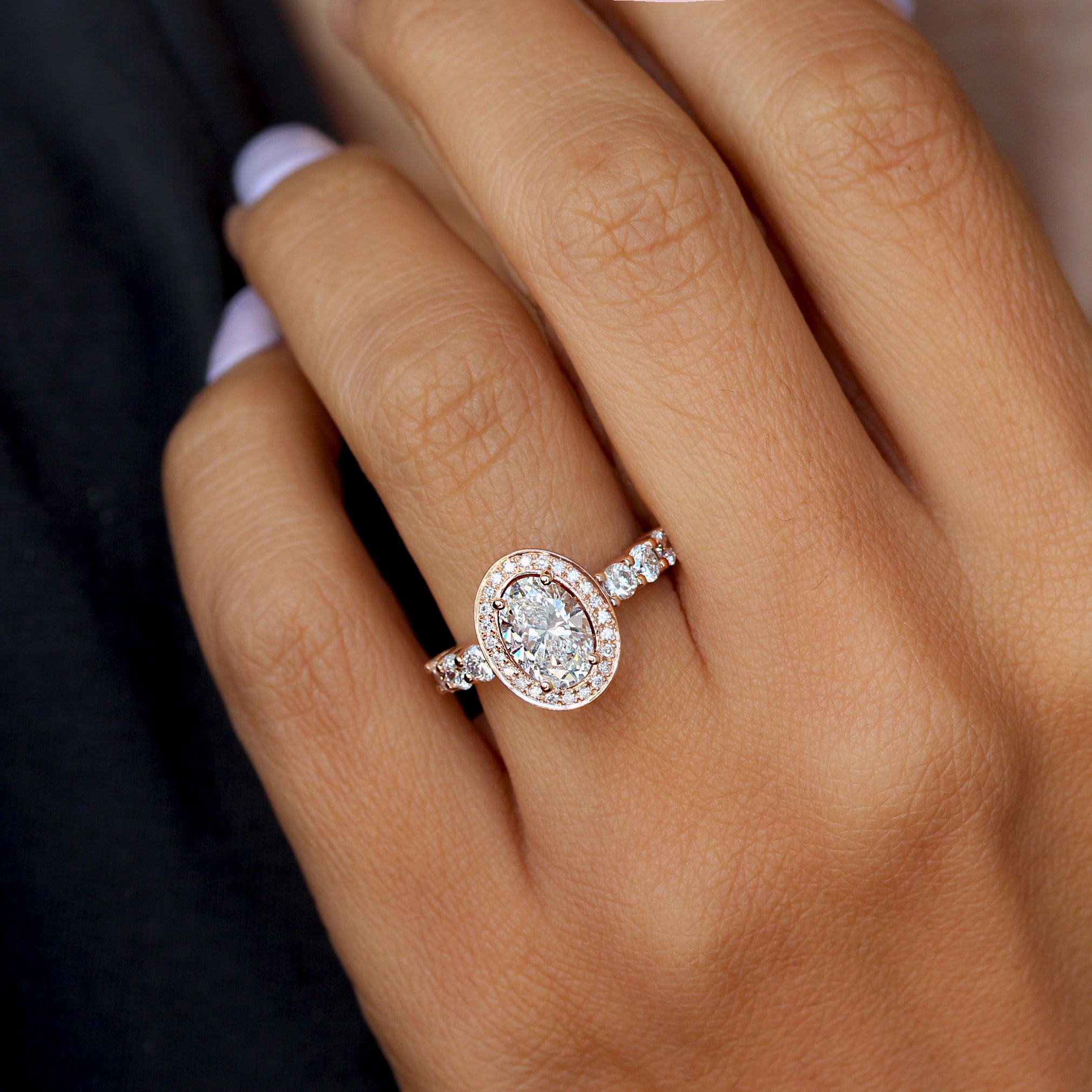 Oval Diamond Halo 1.5ct Engagement Ring Scarlett