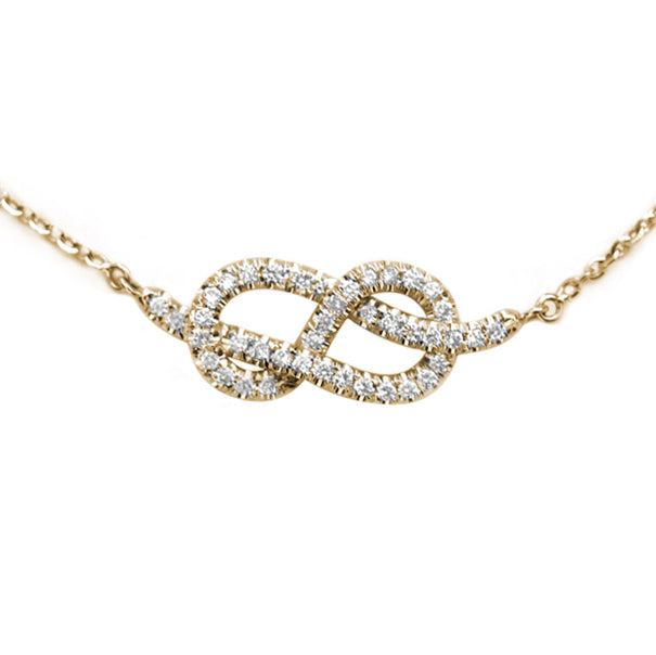 Large Infinity Knot Diamond Necklace