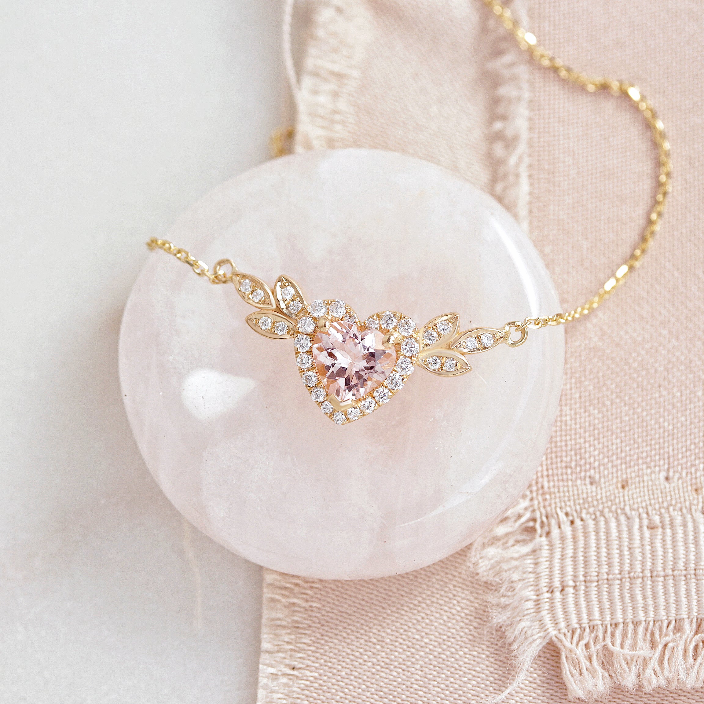 Love Blossom Morganite Pendant Necklace