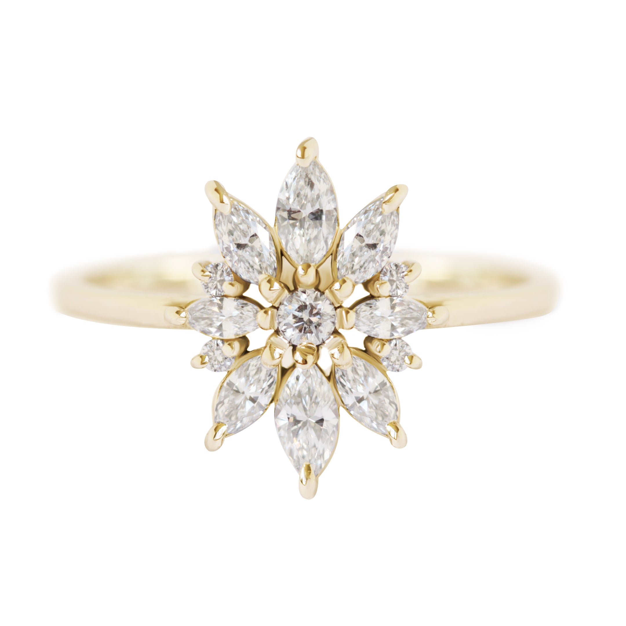 Marquise Diamond Floral Ring - Olivia
