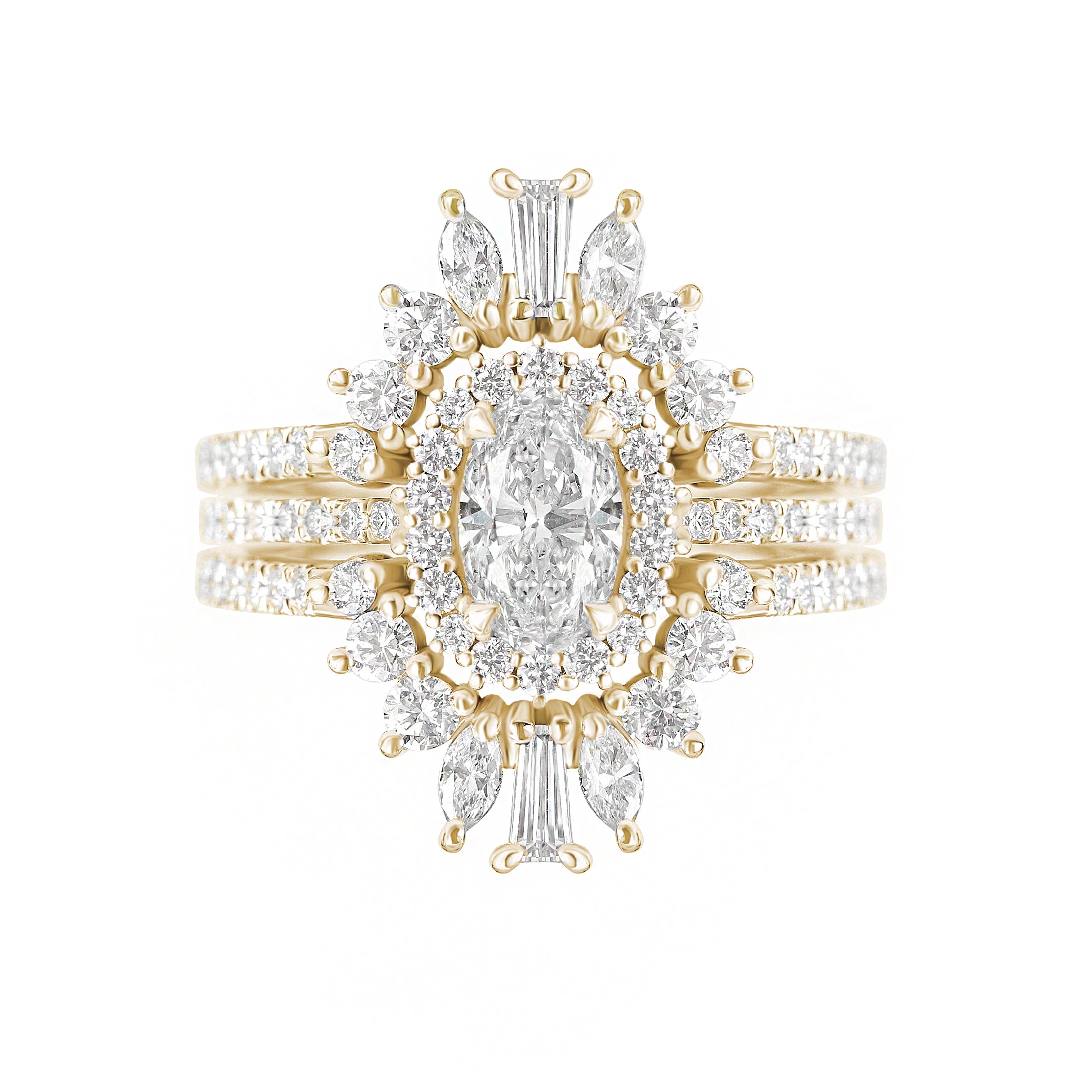 Oval Diamond Wedding Ring Set, Maia