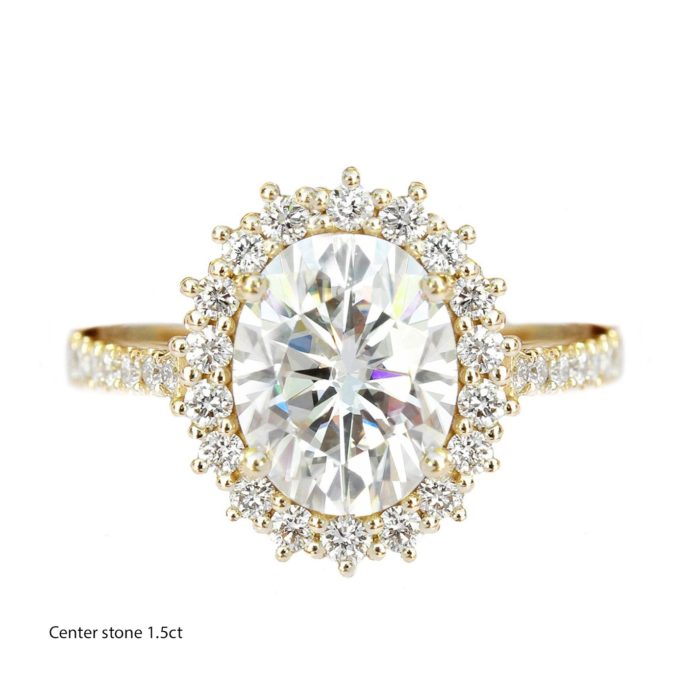Oval Diamond Halo Engagement ring "Nia" ♥