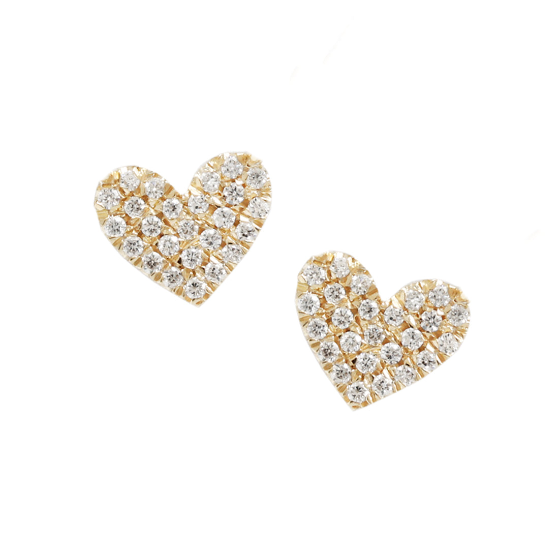 Diamond Heart Shape Stud Earrings ♥