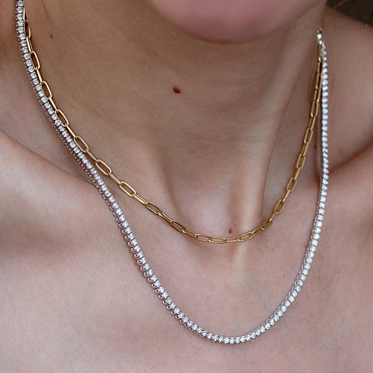 Diamond Tennis Collier Necklace - 42CM length