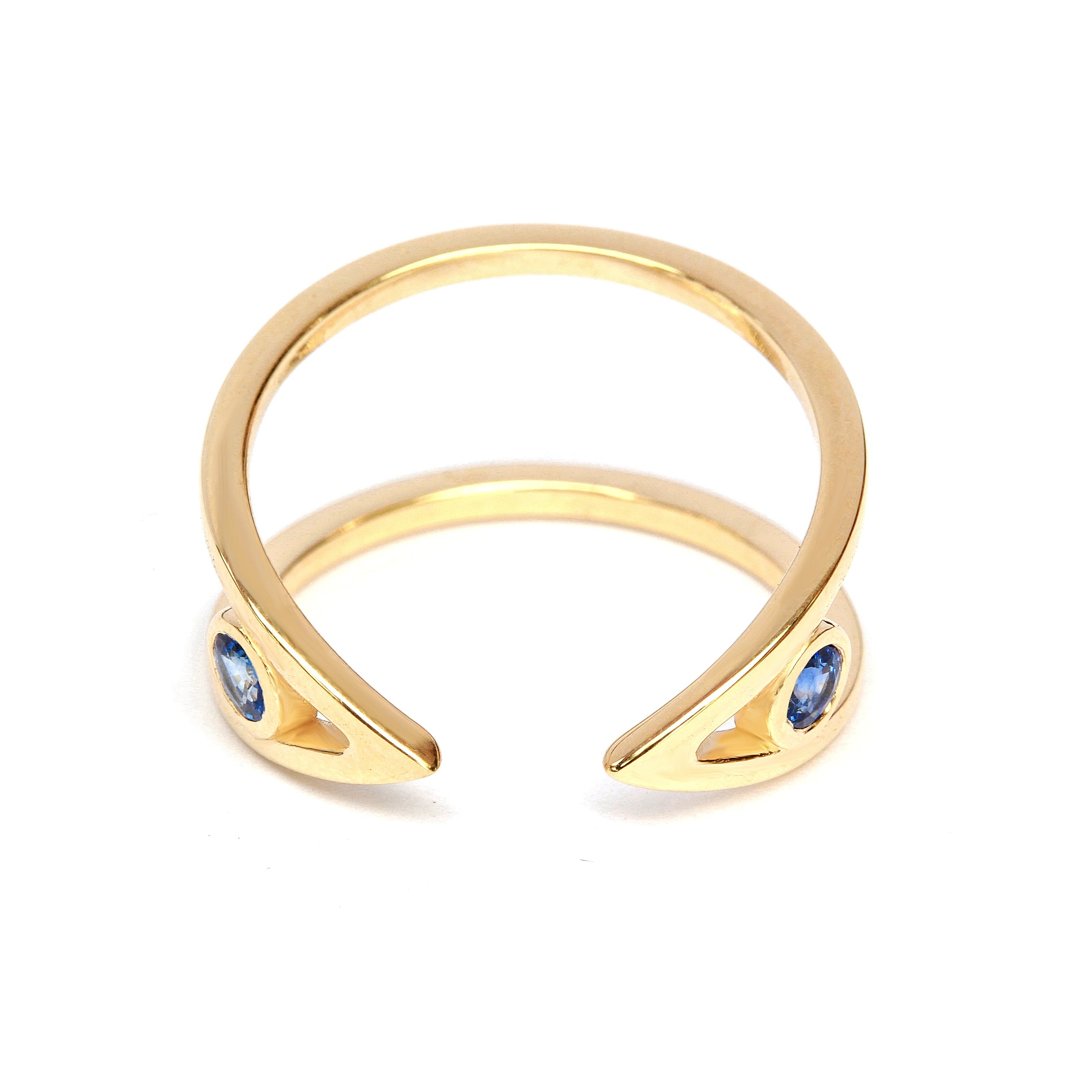 V Cuff Ring. Gold & Diamonds - sillyshinydiamonds
