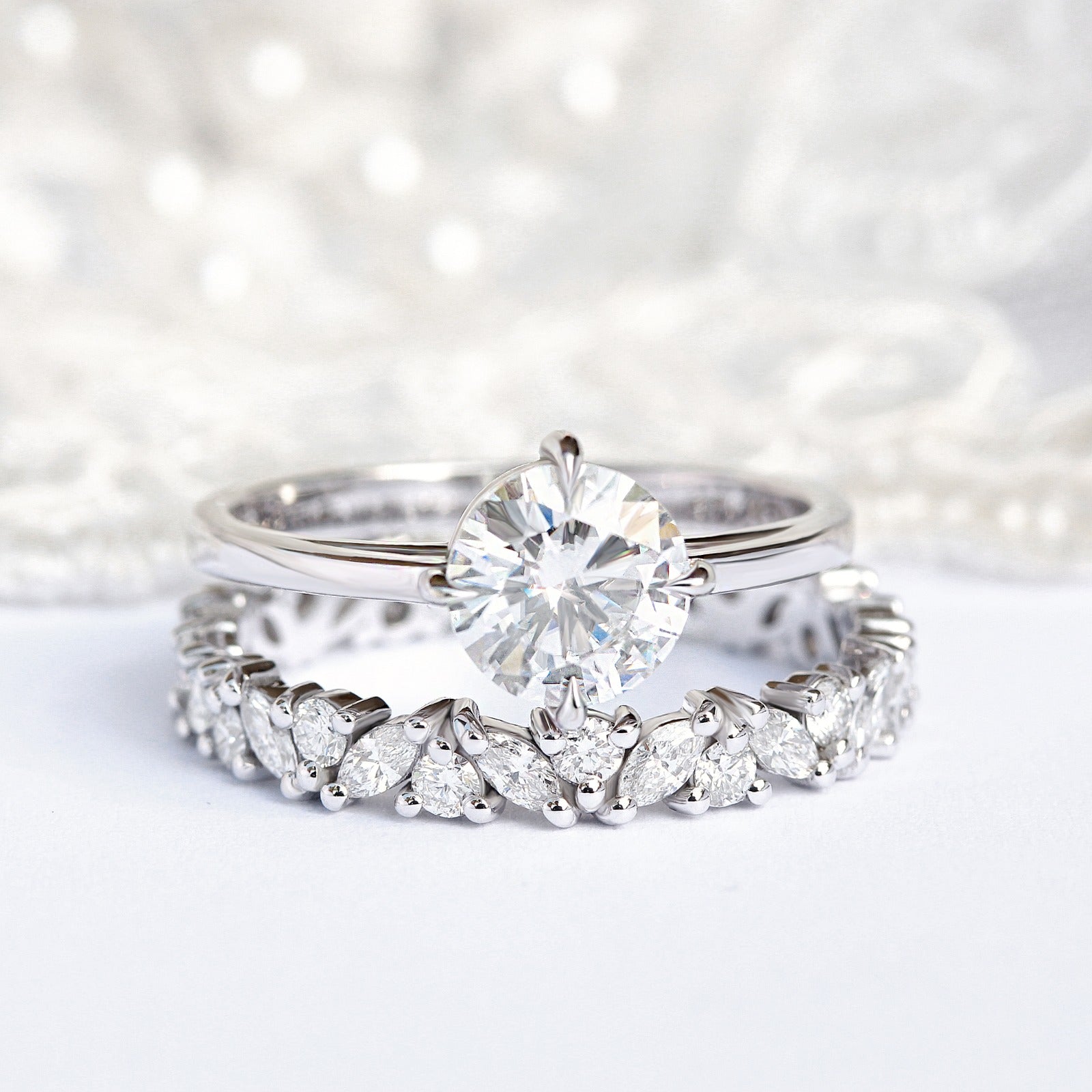 Full Eternity Marquise & Round Diamond Ring