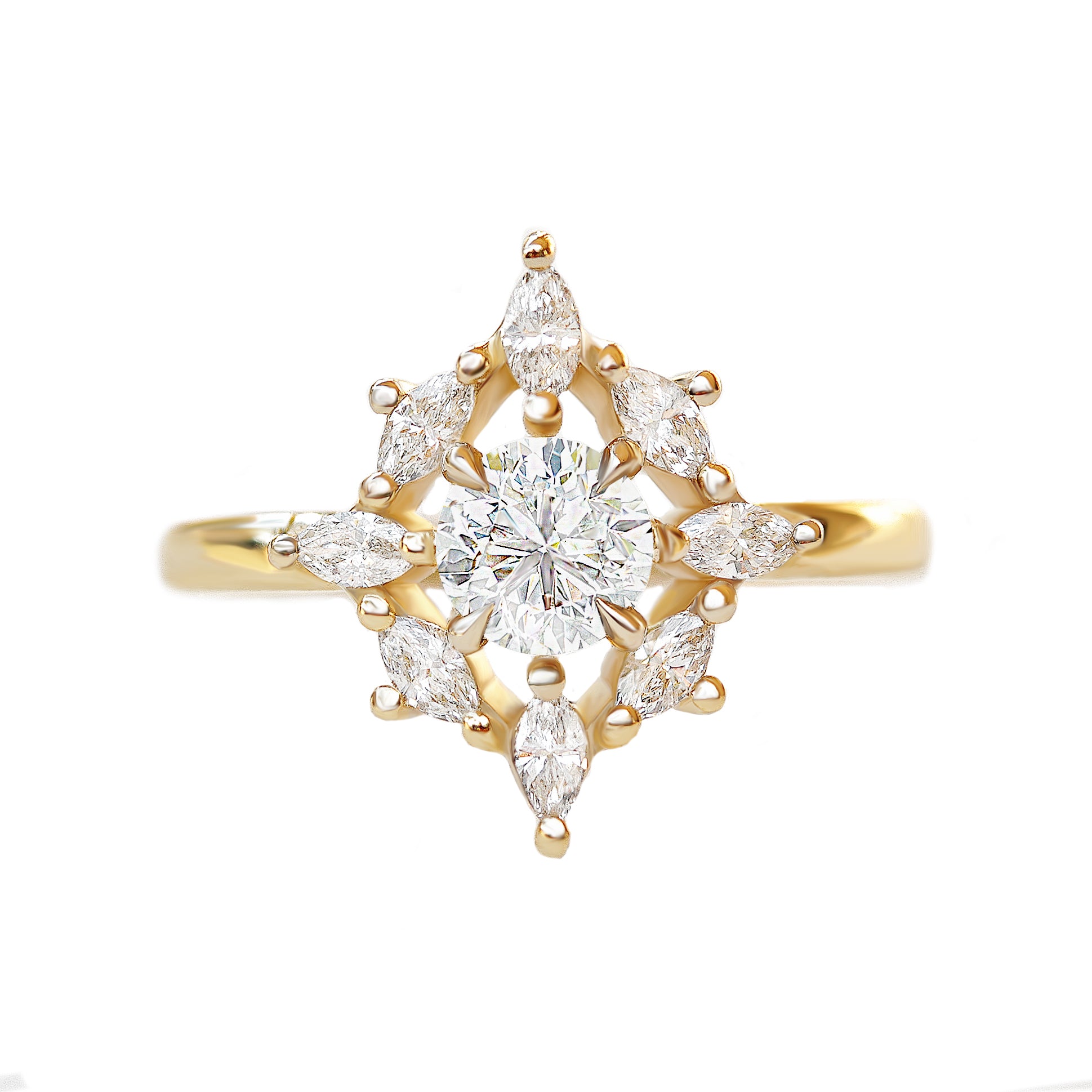Diamond Unique Engagement Rings Set, Iris & sparktickles