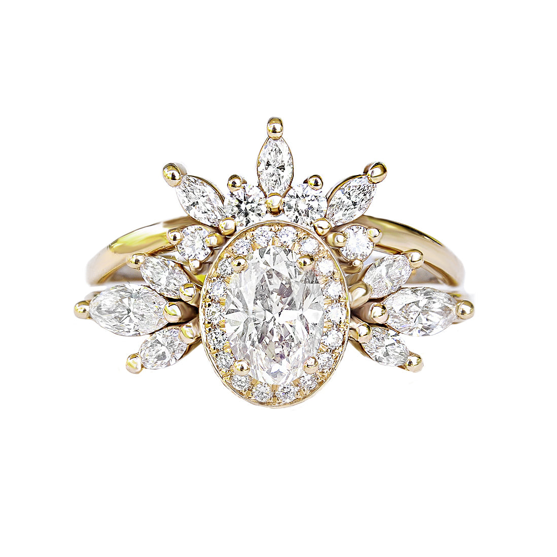 Oval Diamond 1.30ct Unique Engagement Ring, "Athena" & Athena's Crown ♥