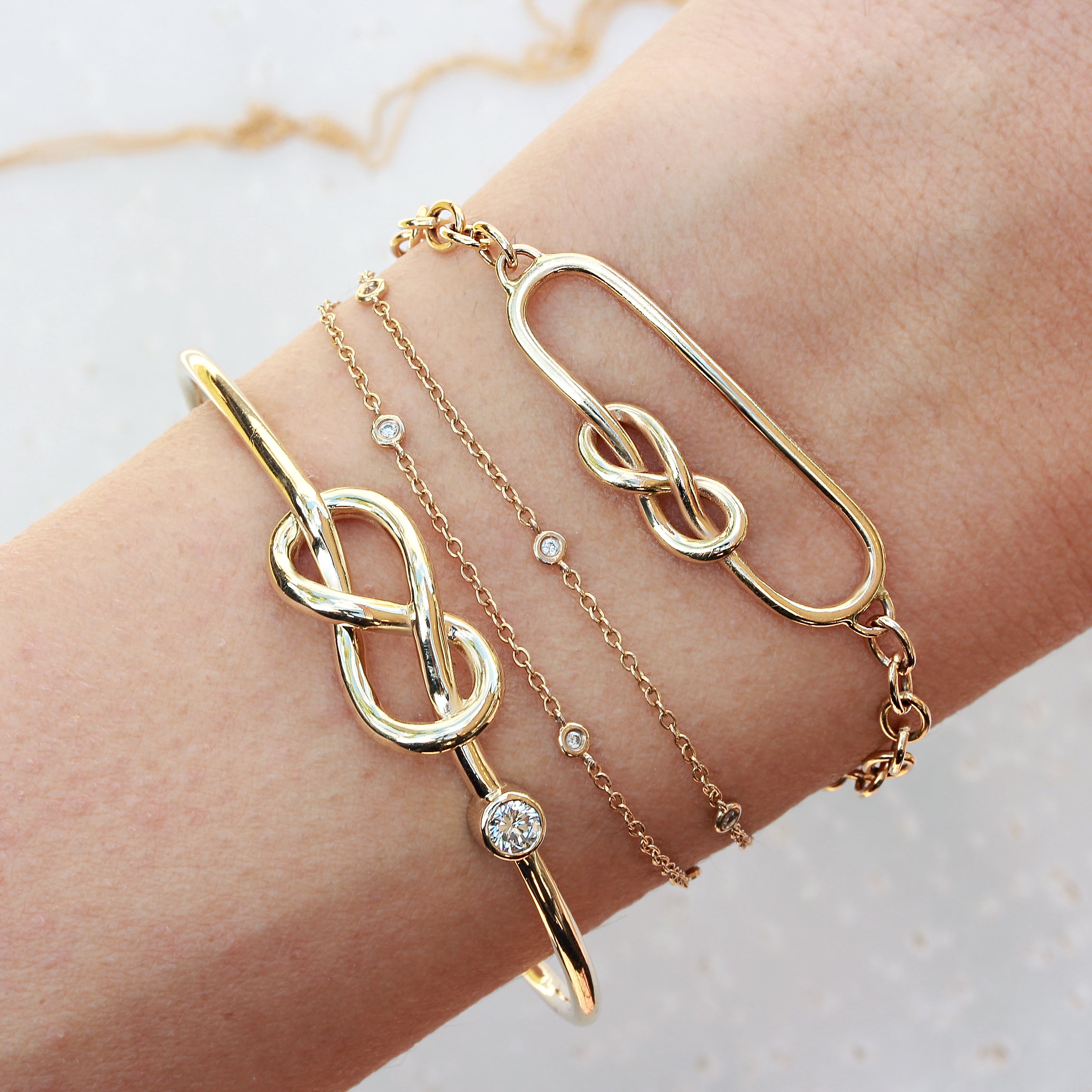 Squircle Infinity Knot gold bracelet