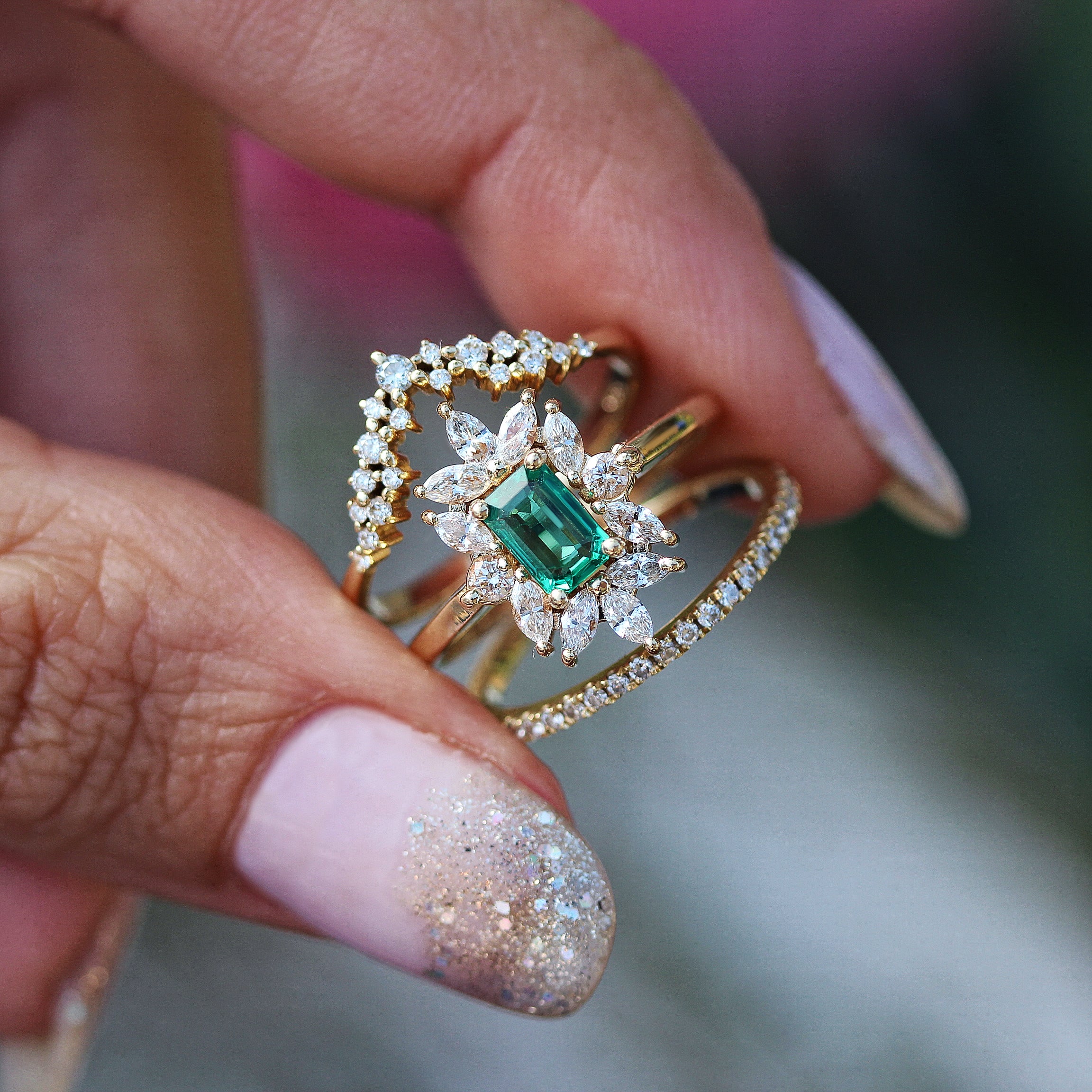 Emerald cut Emerald Engagement ring, Charlotte - sillyshinydiamonds